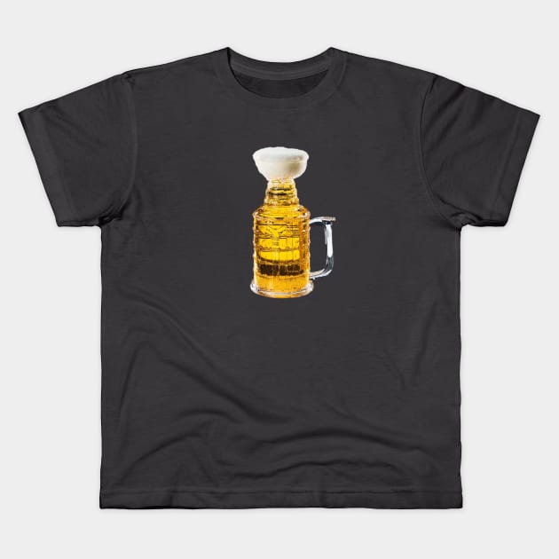 Stanley Cup NHL Beer Hockey Design Kids T-Shirt by oggi0